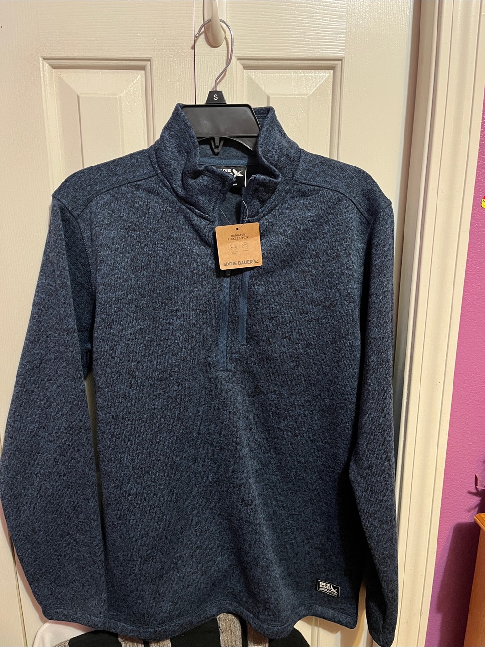Eddie Bauer Men's Dark Navy Heather Half‑Zip Sweater